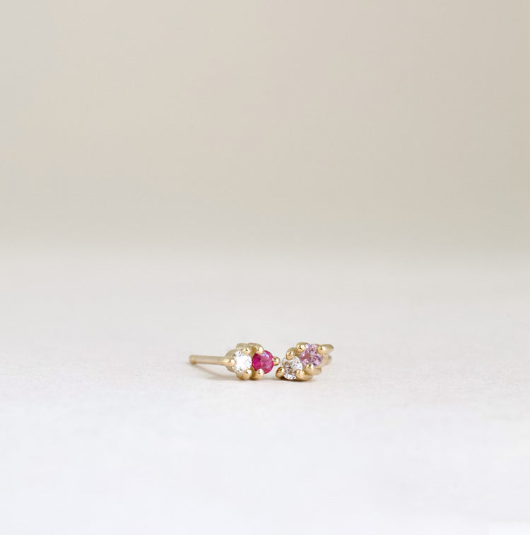Pink Double Mismatch Studs