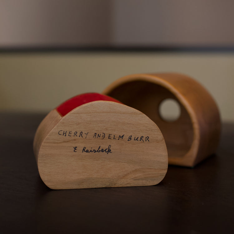 Half Moon Cherry Wood Keepsake Box