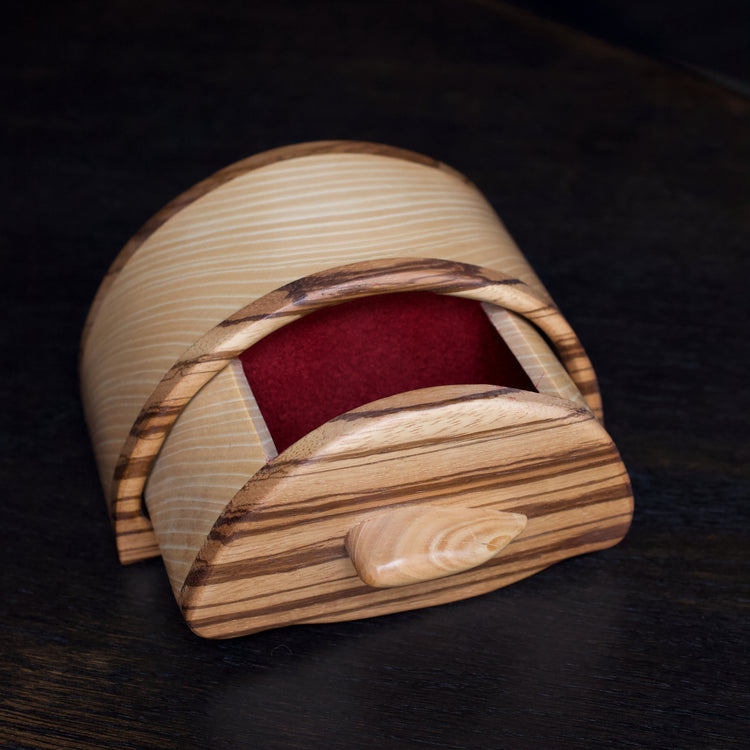 Half Moon Wood Keepsake Box