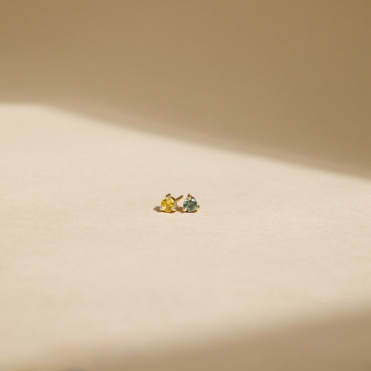 Yellow Teal Mismatch Studs