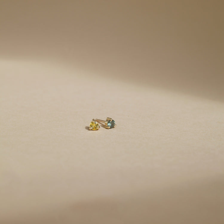 Yellow Teal Mismatch Studs