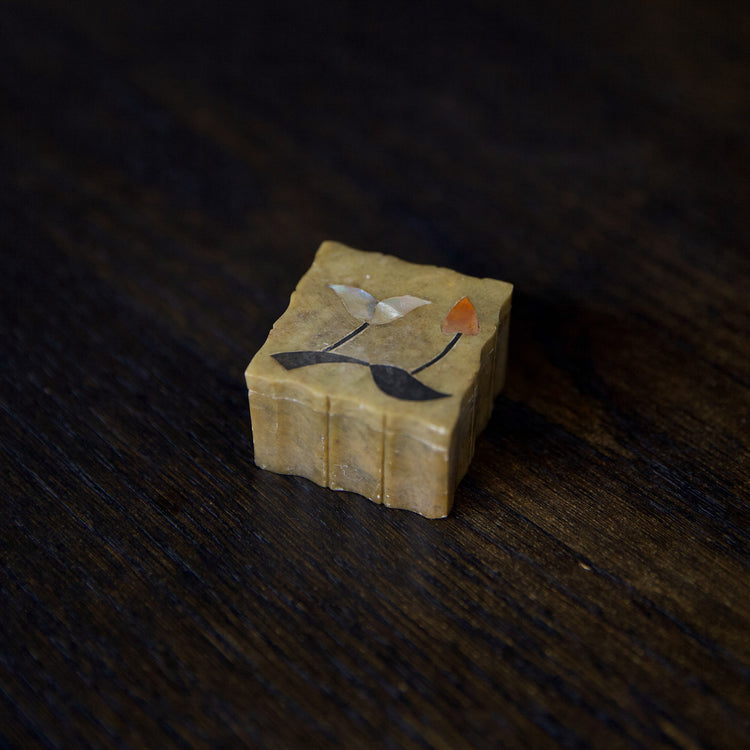Small Square Scalloped Marble Box