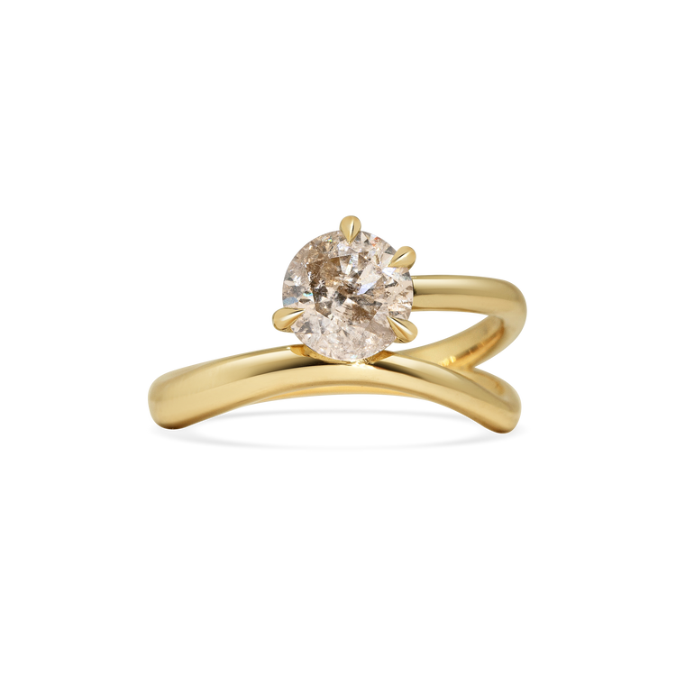 Champagne Diamond Swirl Ring