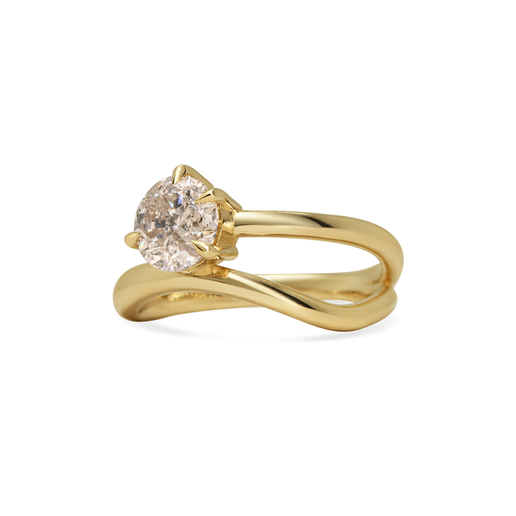 Champagne Diamond Swirl Ring