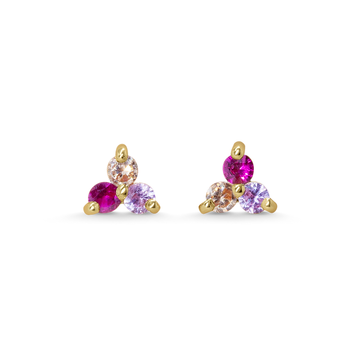 Pink Triplet Studs