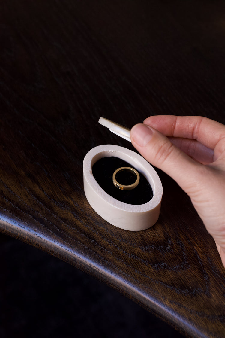 Oval White Marble Box