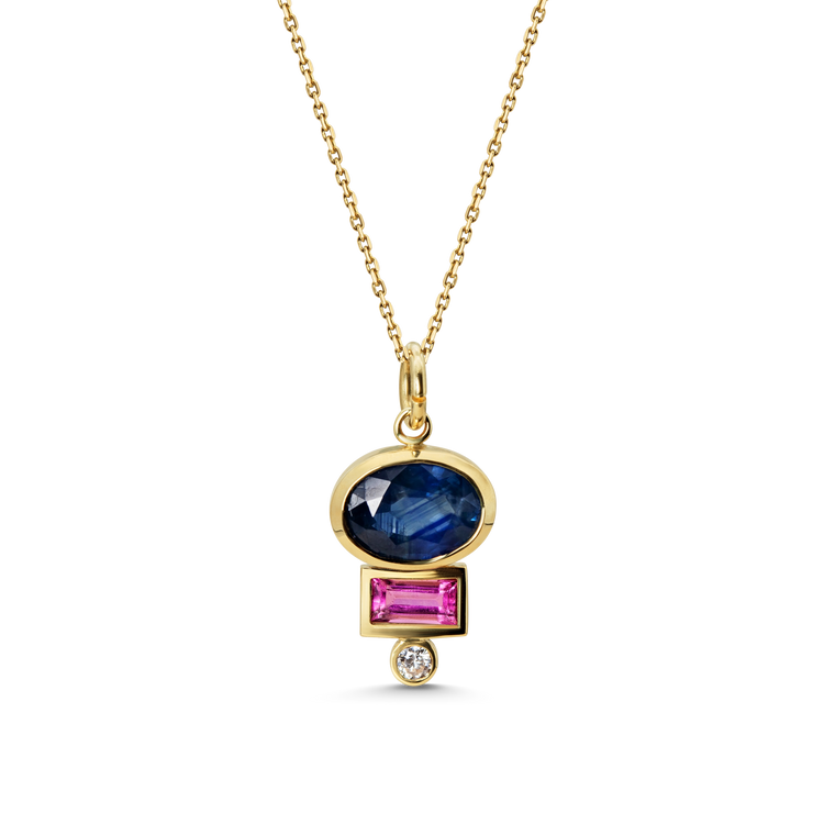 Sapphire Tourmaline Diamond Necklace