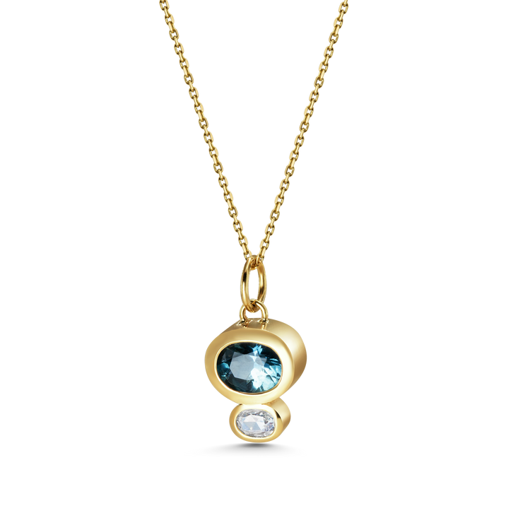 Blue Sapphire and Diamond Pendant