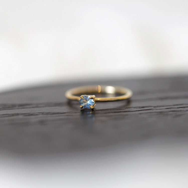 Mini Hexagon Sapphire Promise Ring