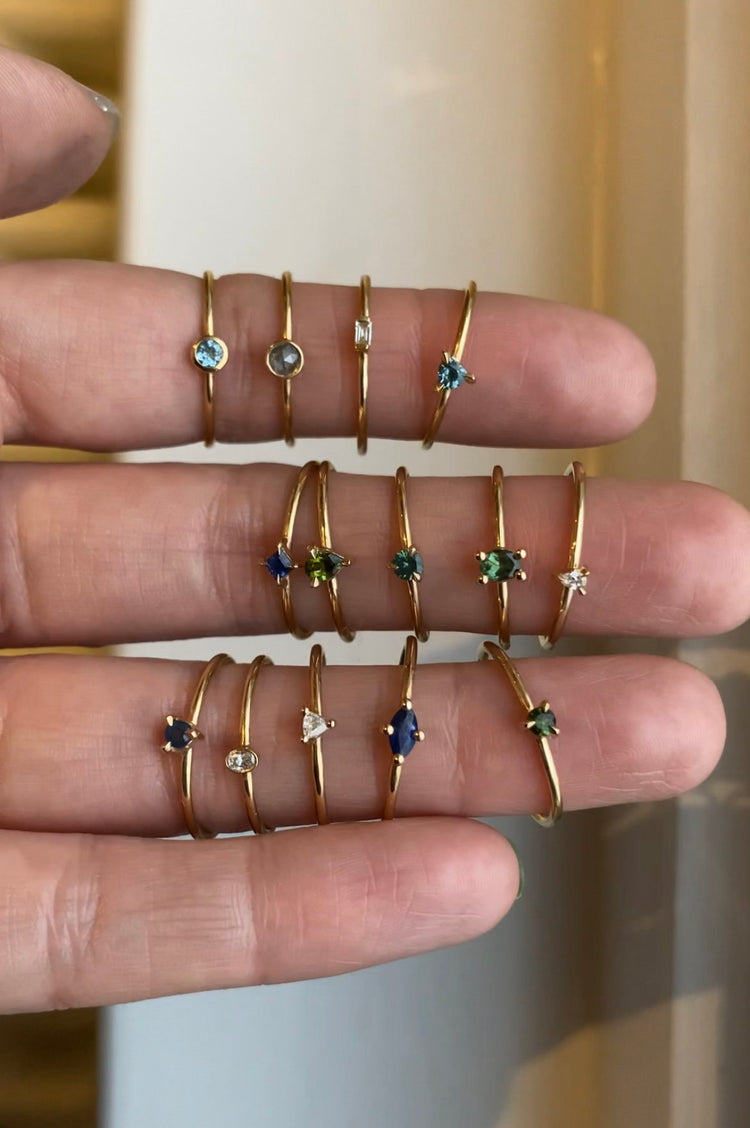 Mini Hexagon Sapphire Promise Ring