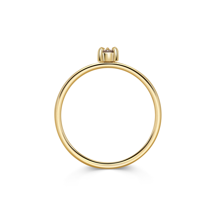Mini Round Champagne Diamond Promise Ring
