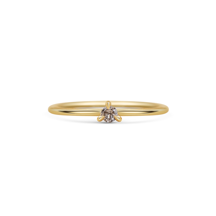 Mini Round Champagne Diamond Promise Ring