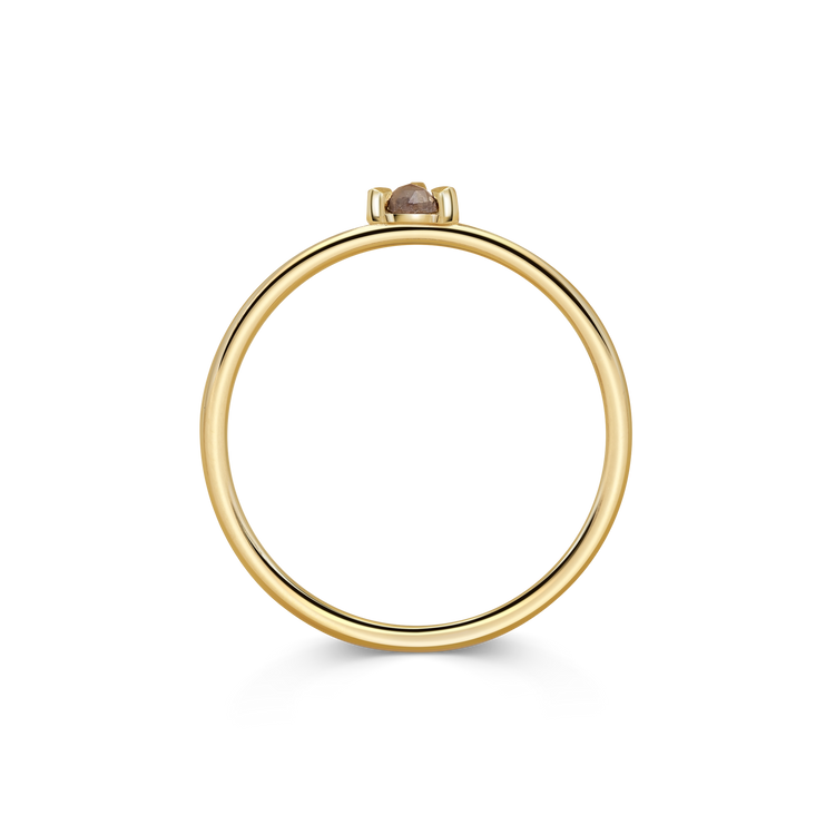 Mini Pear Grey Diamond Promise Ring