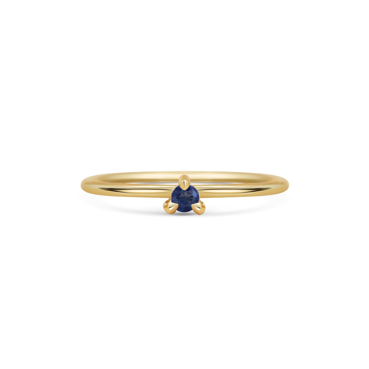Mini Round Blue Sapphire Promise Ring