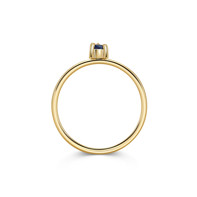 Mini Round Blue Sapphire Promise Ring