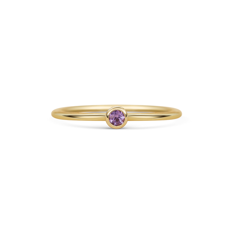 Mini Round Pink Sapphire Promise Ring