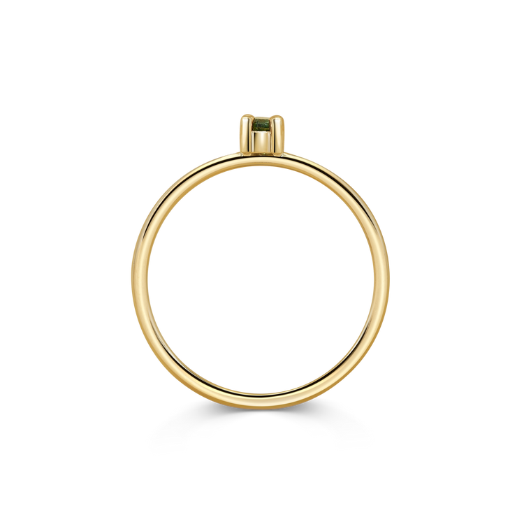 Mini Oval Green Sapphire Promise Ring