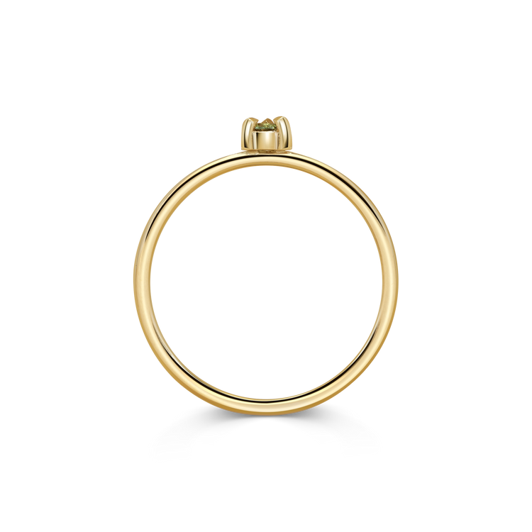 Mini Round Green Sapphire Promise Ring
