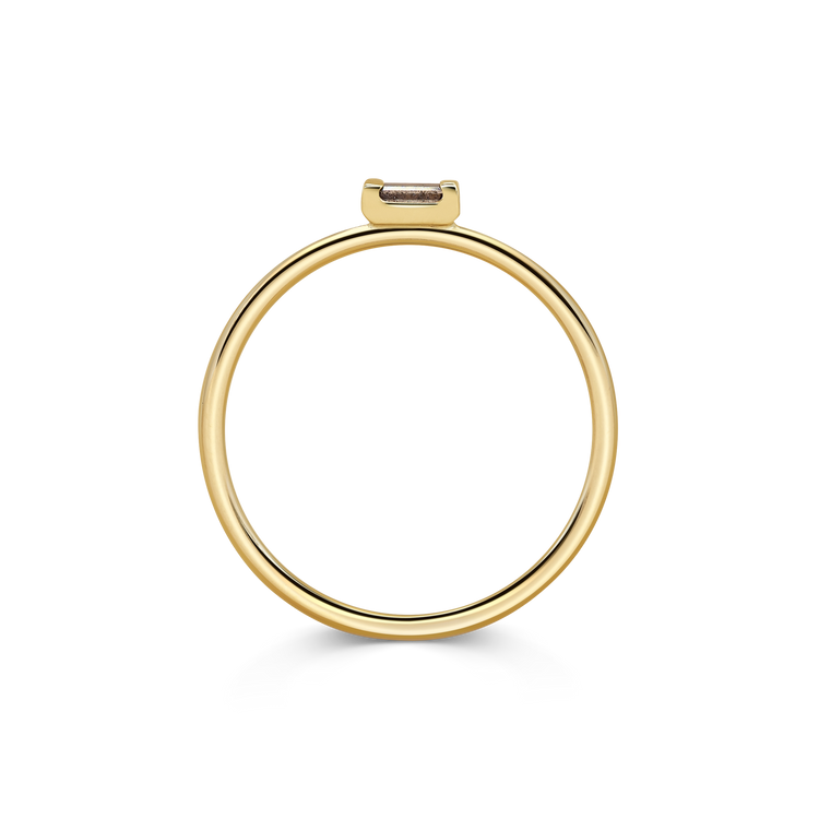 Mini Grey Baguette Diamond Promise Ring