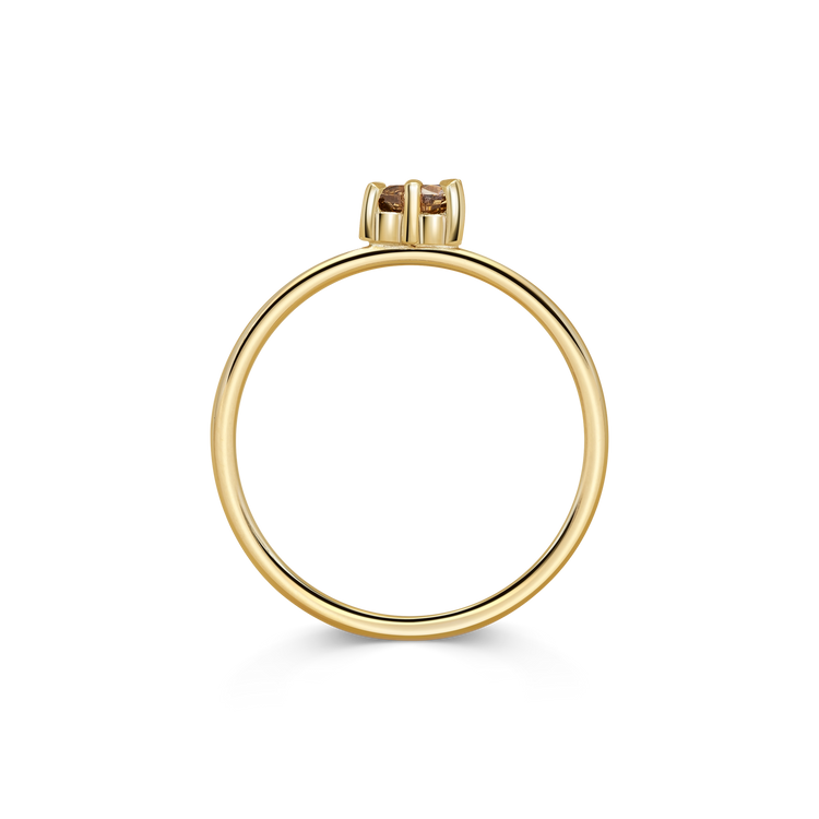 Mini Marquise Champagne Diamond Promise Ring