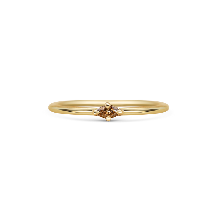 Mini Marquise Champagne Diamond Promise Ring