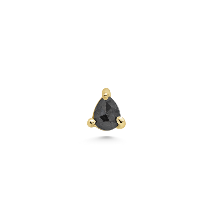 Black Pear Diamond Stud Earring