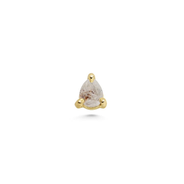 Grey Pear Diamond Stud Earring