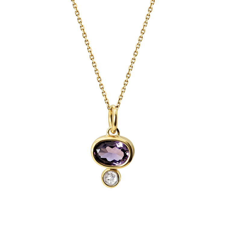 Spinel and Grey Diamond Necklace