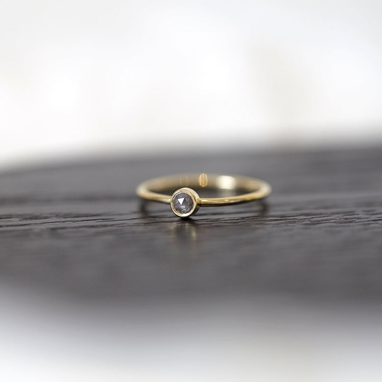 Mini Grey Diamond Promise Ring