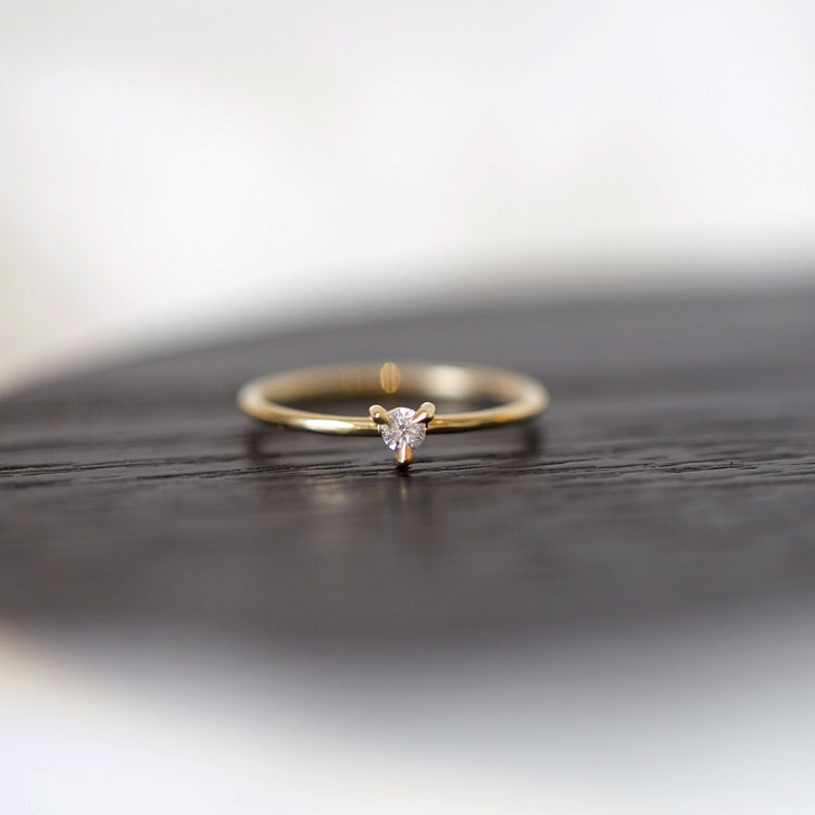Mini Round Diamond Promise Ring