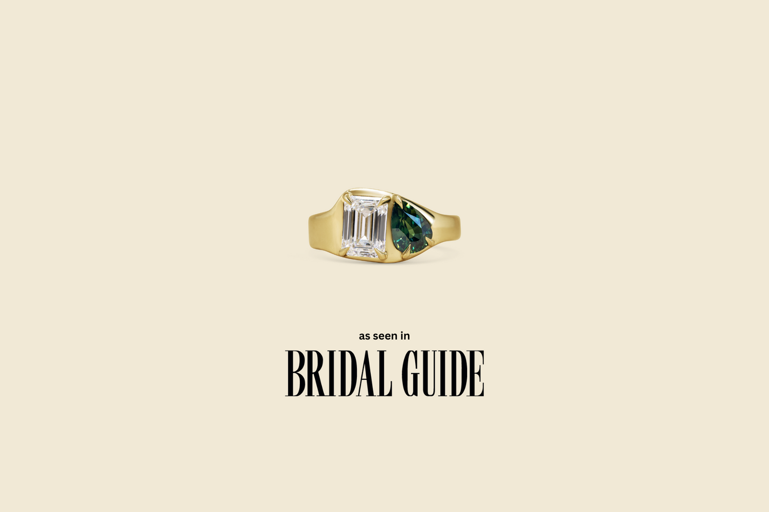 Michelle Oh Bespoke Engagement Ring Toi Et Moi Style featured in Bridal Guide Magazine