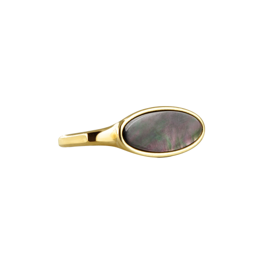 Black Pearl Amulet Ring