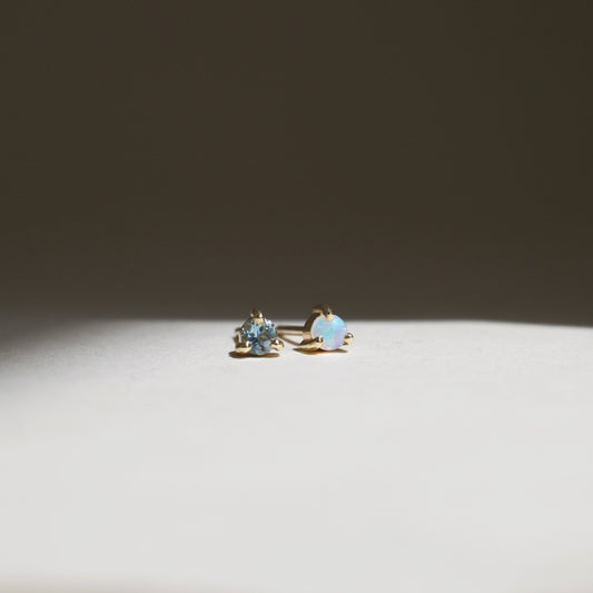 Aqua Opal Mismatch Studs