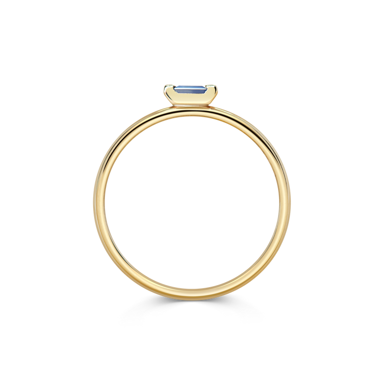 Mini Blue Baguette Sapphire Promise Ring