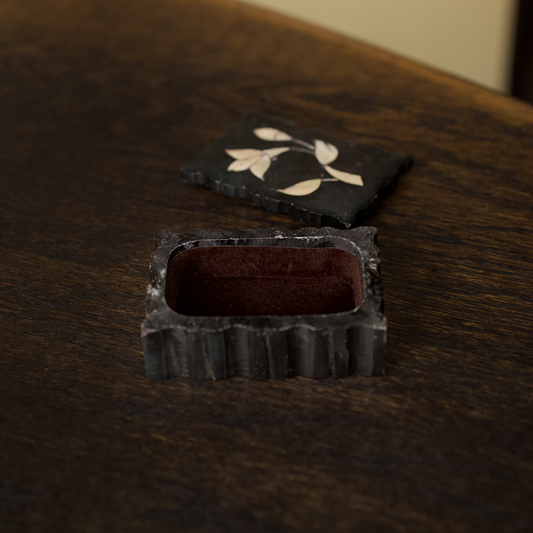 Large Black and White Stone Box