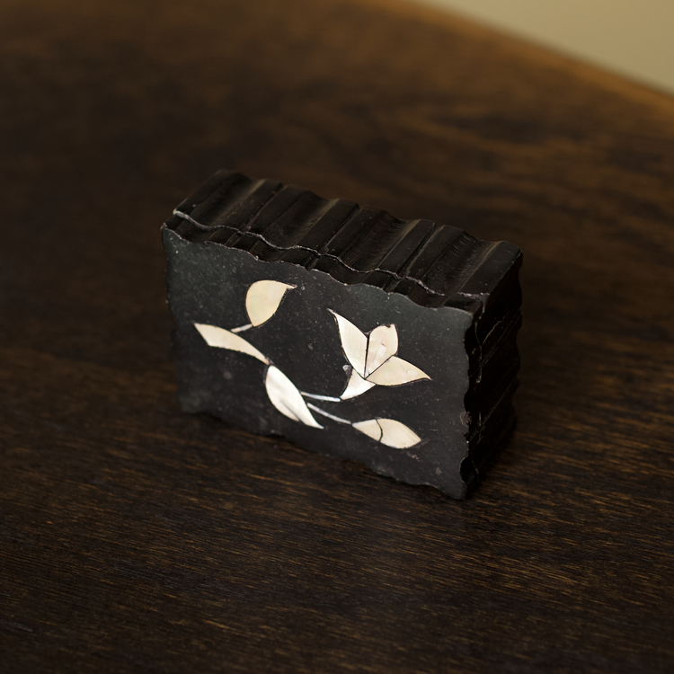 Large Black and White Stone Box