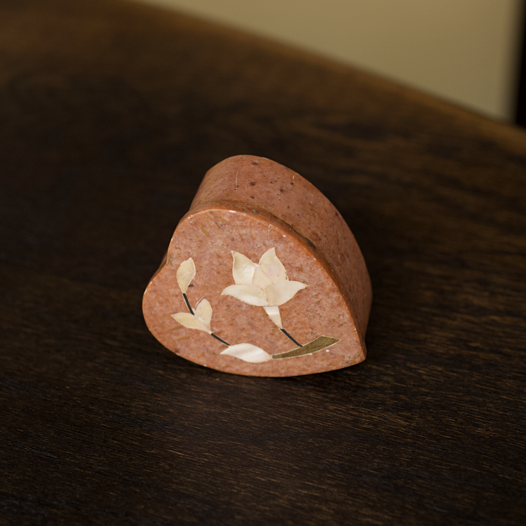 Large Pink Heart Marble Box