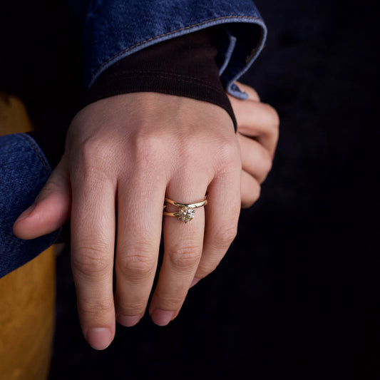 Champagne Diamond Swirl Ring