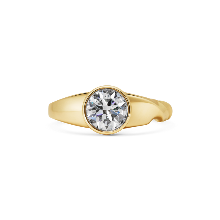 Diamond Twist Signet Ring
