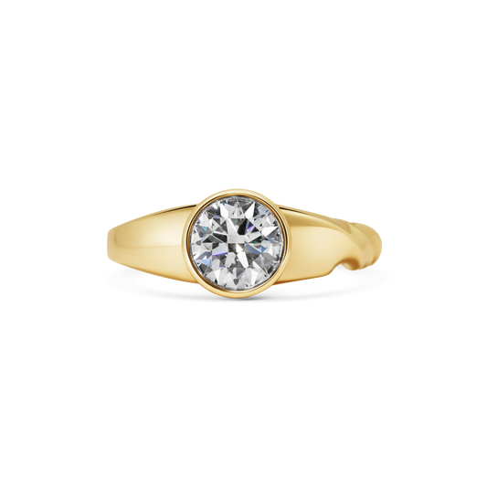 Diamond Twist Signet Ring