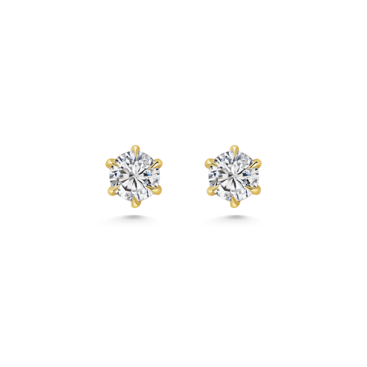 Hexa White Diamond Studs