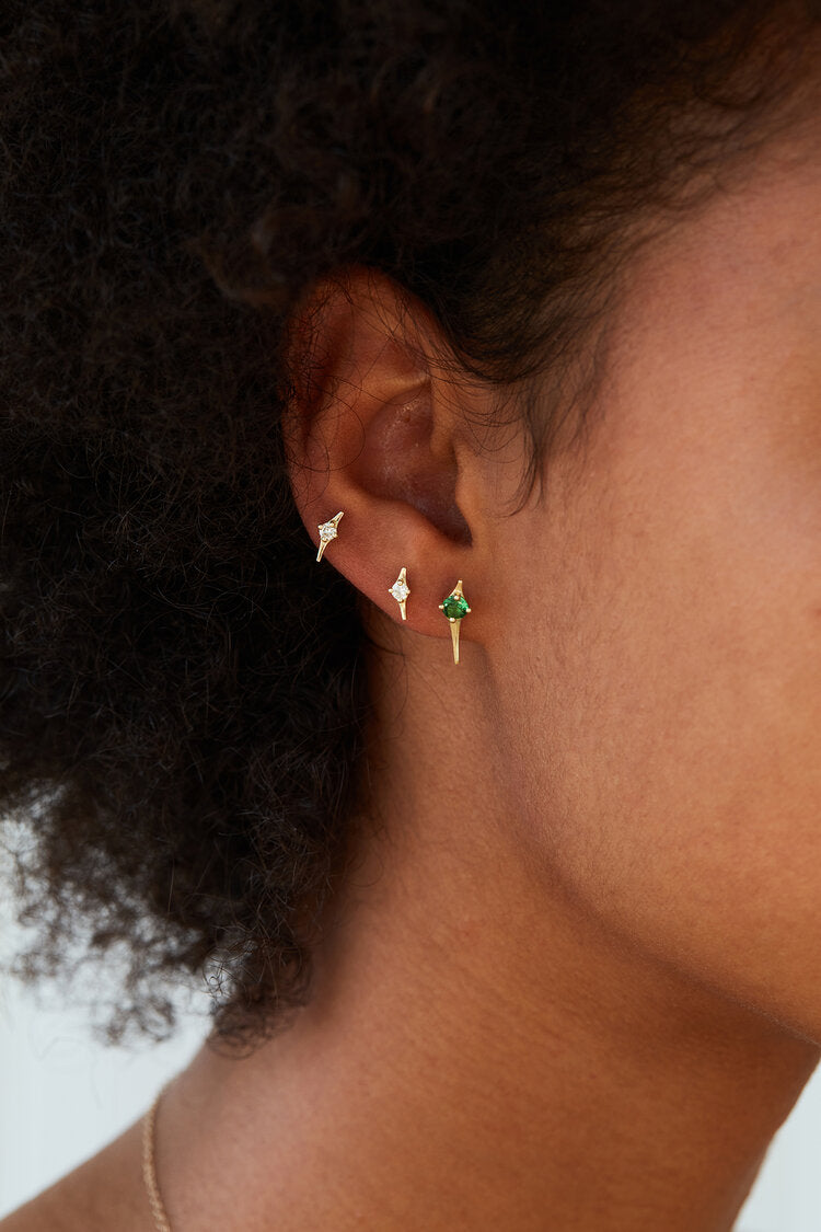 Lyra Stud Earrings - Tsavorite