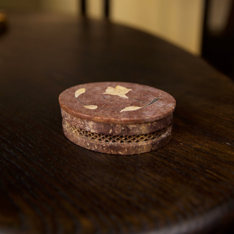 Large Burgundy Marble Box