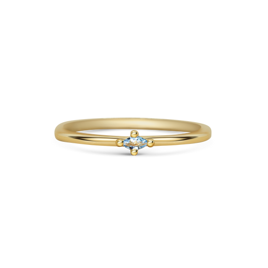 Mini Marquise Aquamarine Promise Ring