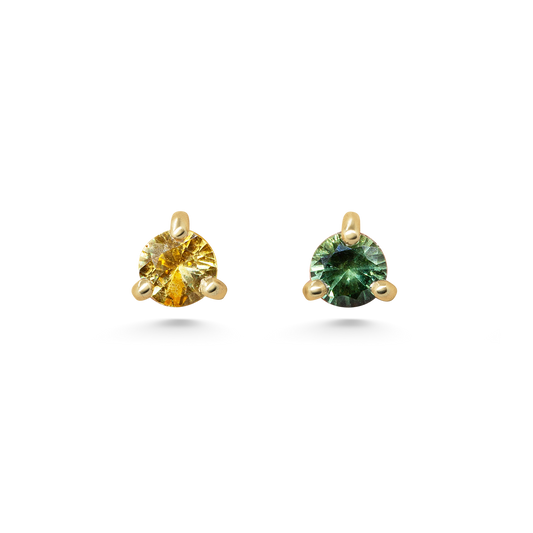 Yellow Teal Mismatch Studs