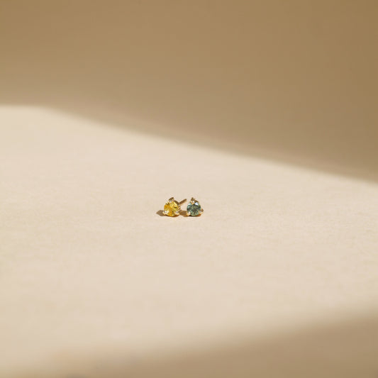 Yellow Teal Mismatch Studs