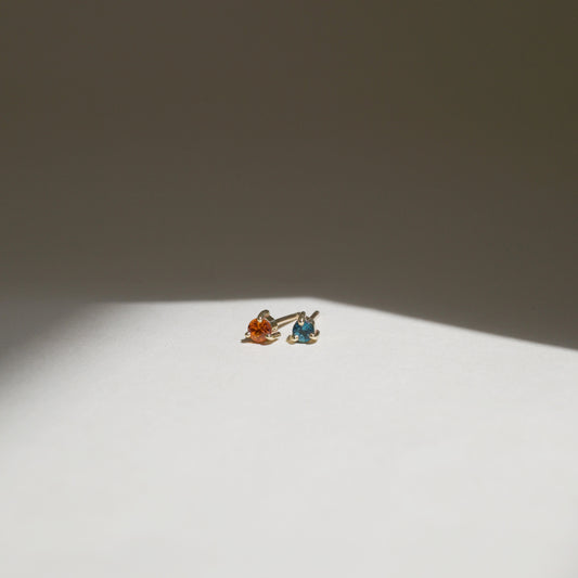 Orange Teal Mismatch Studs