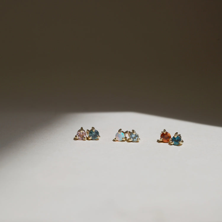 Orange Teal Mismatch Studs