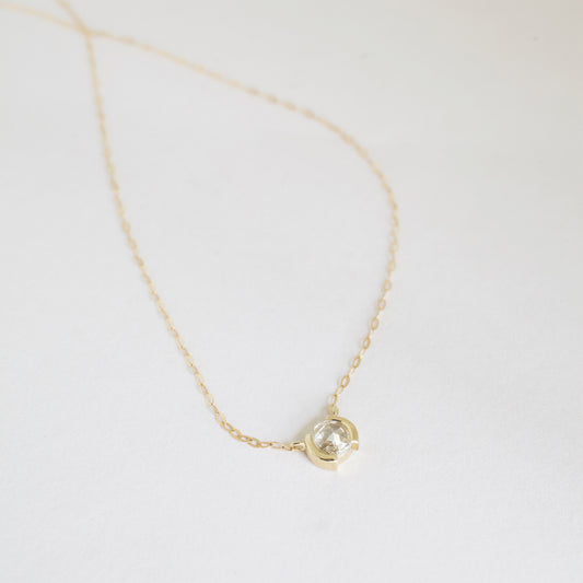 Orb Bezel Diamond Necklace