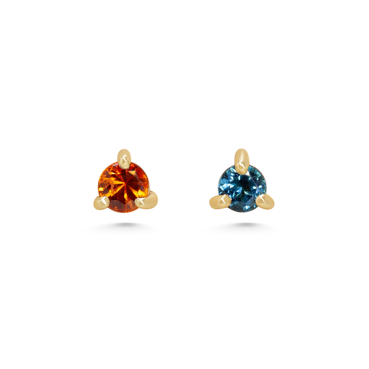 Orange Teal Mismatch Studs